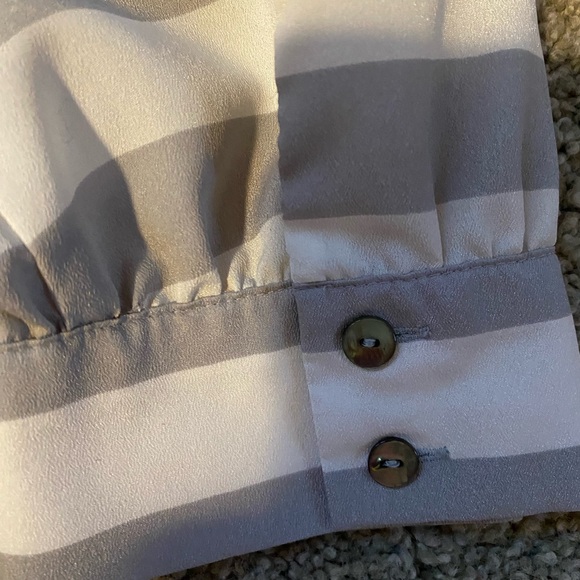 Violet & Claire Gray & White Striped Blouse - Picture 11 of 11